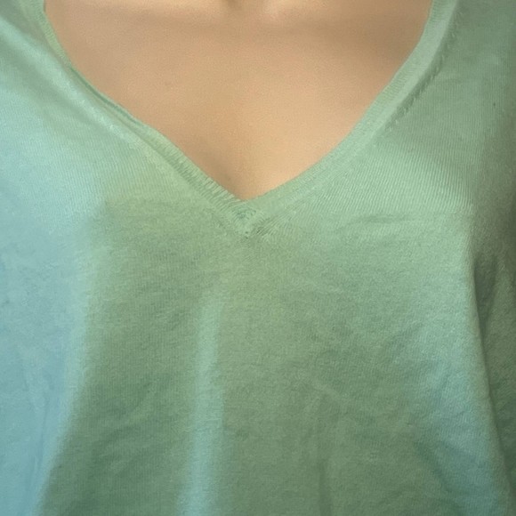 j crew teal/mint green v neck line sweater nwt long sleeve size m - Picture 2 of 13